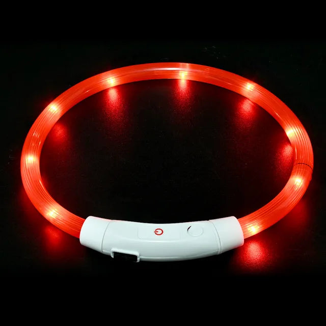 Pet Dog Led Light Collar Luminous Anti-Lost Dog Collar USB Rechargeable Dog Necklace Collar