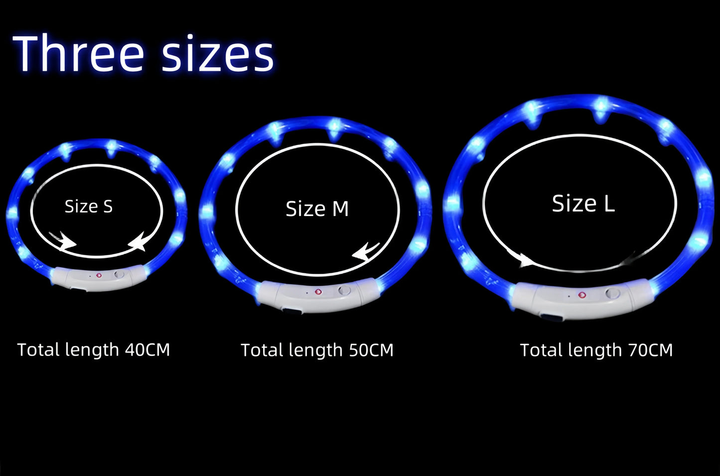 Pet Dog Led Light Collar Luminous Anti-Lost Dog Collar USB Rechargeable Dog Necklace Collar